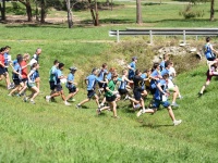 Students running in Adventure Race