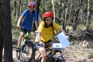 Students on mountain bikes at Adventure Race