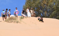 Sand boarding on Year 12 Camp