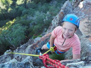 Year 8 student climbing Mt Ngungun