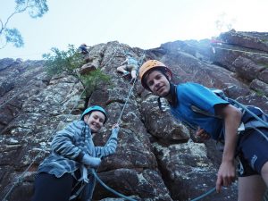 Year 8 students climbing Mt Ngungun