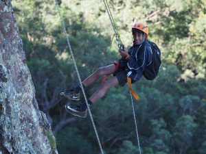 Year 8 student climbing Mt Ngungun