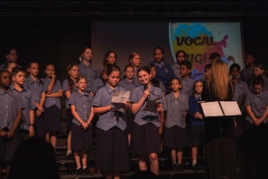Primary students performing